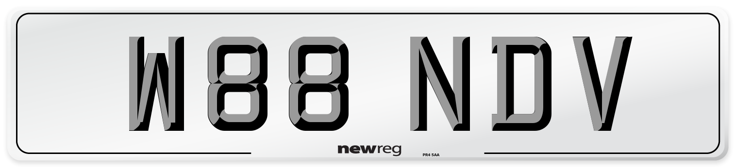 W88 NDV Number Plate from New Reg